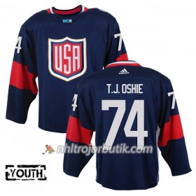 USA Tröja T.J. Oshie 74 World Cup 2016 Barn Blå Premier